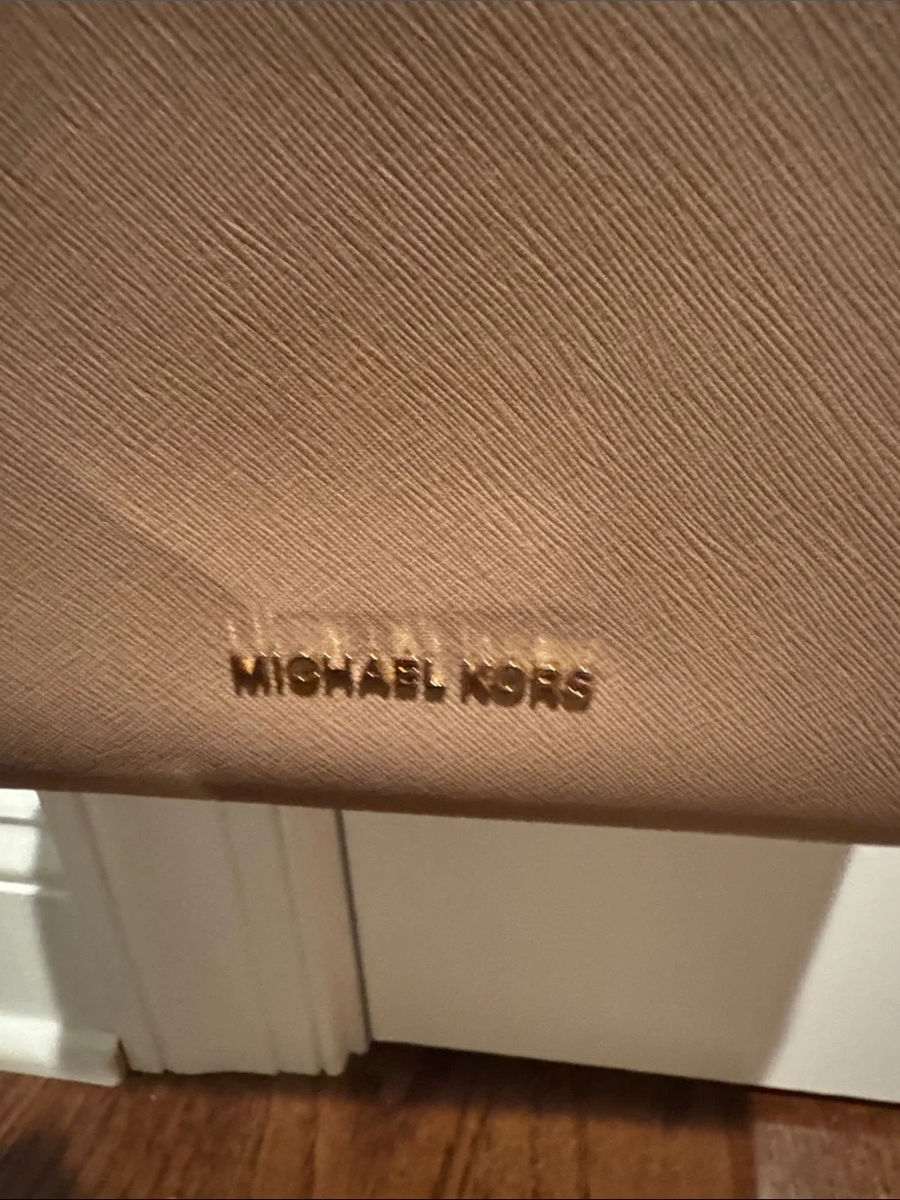 LIKE NEW Michael Kors Portia Blush/Tan Saffiano Leather Crossbody